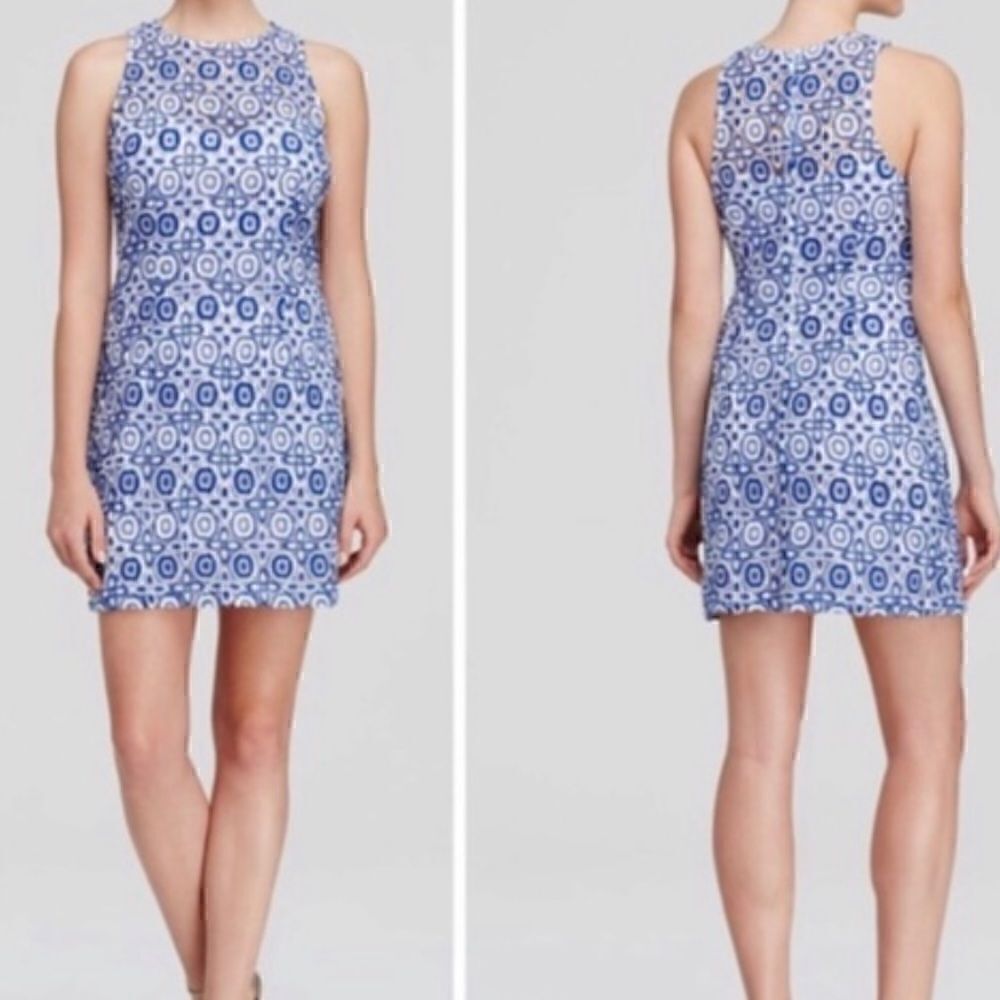 Bb Dakota blue and white lace dress